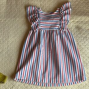Zara Girls striped Dress Red White and Blue